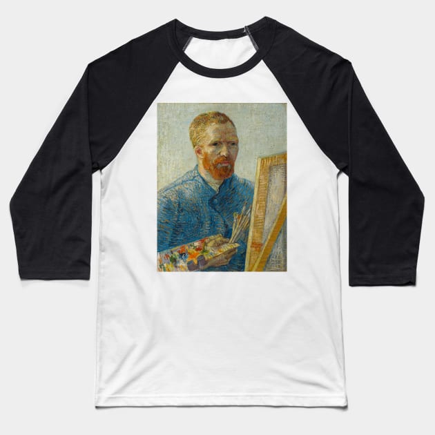 Vincent Vangogh Self Portrait Baseball T-Shirt by RetroSalt